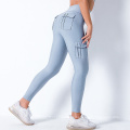 Sportswear Heart Butt Yoga Pants Tummy Control Leggings High Waist Scrunch Pocket Butt Leggings